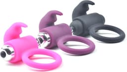 Silicone Rabbit Vibration Cock Ring Zwart - Heerlijk gevoel tijdens penetratie - Stimulerend voor mannen en vrouwen - Spannend voor koppels - Sex speeltjes - Sex toys - Erotiek - Sexspelletjes voor man – Seksspeeltjes - Cockring vibrerend - Penisring — thumbnail 5