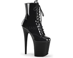 Pleaser - Flamingo-1020 Plateau Laarzen, Paaldans schoenen - Paaldans schoenen - 38 Shoes - Zwart