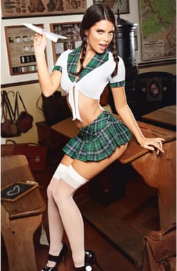 New Age Devi - Sexy schoolmeisje lingerie set xxs groen — thumbnail 1