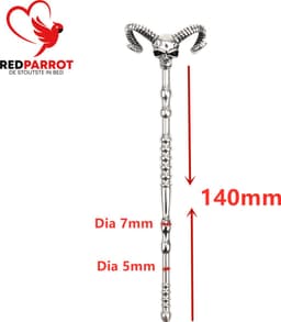 Devil Holle Penis plug PRO SILVER - Urethrale dilator - RVS - 7MM — thumbnail 3