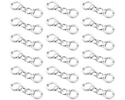 20 paar metalen handboeien hangers mini simulatie handboeien politieagent hanger connectoren voor DIY Craft ketting armband sieraden maken - Zilver