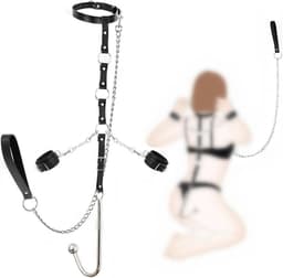 Lzwintrading – SM Bondage Set mit Metall Buttplug - BDSM - Sex Toys voor Vrouwen Koppels - Anale Speeltjes - Seksspeeltjes - PU Leer- Harnas Vrouwen - Handboeien - Erotiek Riem — thumbnail 1