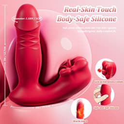 Daity Verwarmende Vibrator Dames – Stuwende Rabbit Vibrator met Tong Likfunctie – G-spot & Clitoris Stimulator – 9 Vibratiestanden & 9 Thrusting Modi – Oplaadbaar Seksspeeltje — thumbnail 4