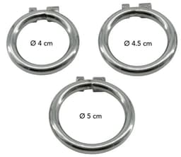 Peniskooi Chestity Cock Harness X-Short - Kuisheidskooi - RVS - 3 maten cockringen — thumbnail 3