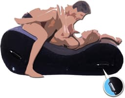 Sex Kussen - Opblaasbaar Seks Kussen - Seks Meubel - BDSM Speelgoed - PVC met Zacht Fluweelcoating - Blauw - Discreet Verzonden — thumbnail 5