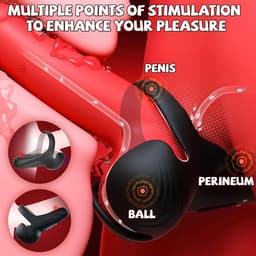 Daity Siliconen Vibrerende Cockring – Penisring met 10 Vibratiestanden & Afstandsbediening – Testikel Stimulator enPerineum Massage – Voor Lange & Stevige Erectie – Sex Toy voor Mannen & Koppels — thumbnail 3