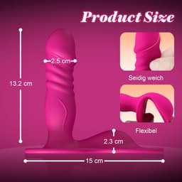 DOWO® - Opzet Dildo Vibrator - Draagbare Vibrator met Stoot- en Wrijffunctie - Dildo Vibrator – 9 Vibratie &7 Stootstanden - Intense Clitoris & G-Spot stimulator - Vibrators voor Vrouwen - Prostaat Stimulator - Luxe Anale Dildo - Seksspeeltjes - APP — thumbnail 4