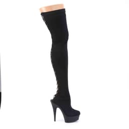 DELIGHT-3003 (EU 39 = US 9) 6 Heel, 1 3/4 PF Back Lace-Up Thigh Boot, Side Zip — thumbnail 5