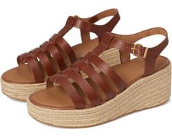 Platform Espadrilles - Leren Sandalen - Zomerse Wandelingen - Verhoogd Comfort - Bruin