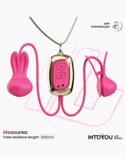 IY Tickly - Vibrerende Tepelklemmen met ketting - App Control - Roze — thumbnail 4