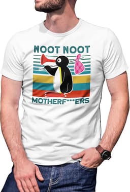 Grappig Pingu Meme T-shirt voor Heren - Iconisch 'Noot Noot' Ontwerp — thumbnail 3