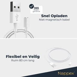 Niet-Magnetische Oplaadkabel - Vibrator en Satisfyer Oplader - Compatibel met o.a. Pro 2 Generation 1 & 2 (Next Generation), Pro 2 Vibration en Pro 4 Couples - USB Wit — thumbnail 5
