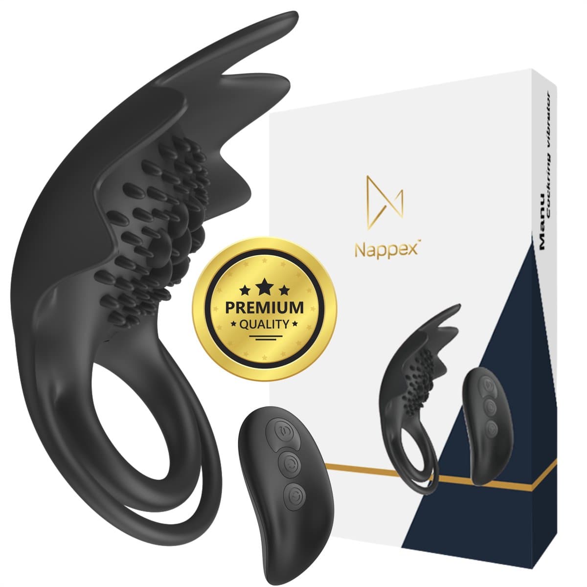 Cockring Vibrerend - Nappex™ Manu Vibrerende Penisring met Afstandsbediening [Discreet Verzonden] - Siliconen Cockringen - Sex Toys voor Koppels - Vibrators voor Mannen en Vrouwen - Zelf Aftrekken - Kamasutra - Erotiek — afbeelding 1