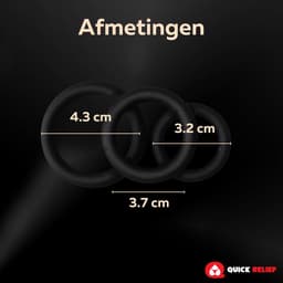 Quick Relief Cockring XYZ™ - Set van 3 Cockringen - Siliconen Cockring - Penisring - Verstelbaar - Sex Toys voor Mannen en Koppels - Ballstretcher - Seksspeeltjes voor Heren — thumbnail 4