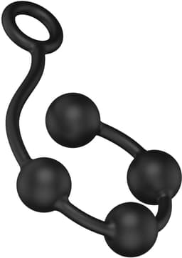 EXCITE Medium Silicone Anal Beads - Black — thumbnail 2