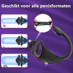 DOWO® - Vibrerende Cockring - Penisring - Cockring Vibrerend - Cockring - Vierdubbele Stimulatie - 9 Vibratiestanden - 4 in 1 - pik, ballen, kont, anaal & prostaat Stimulator - Cock Ring Siliconen - Sex toys - Seksspeeltje voor Mannen & Vrouwen — thumbnail 5