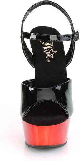 Pleaser - DELIGHT-609 Sandaal met enkelband - US 12 - 42 Shoes - Zwart/Rood — thumbnail 4