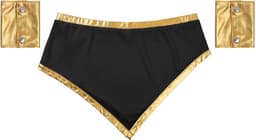 Erotische rollenspel ondergoed heren - Open kruis - Lingerie set met armbandjes - Sexy onderbroek - Stretch - Penis hangt vrij — thumbnail 3