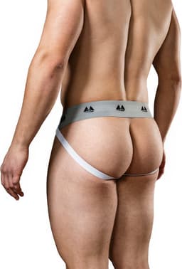 MM Sports Original Edition Swimmer/Jogger Jockstrap 2 inch White - MAAT XXL - Heren Ondergoed - Jockstrap voor Man - Mannen Jock — thumbnail 4