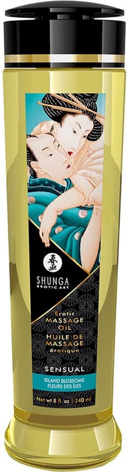 Shunga - Massageolie - Sensual Island Flowers - 240 ml — thumbnail 4