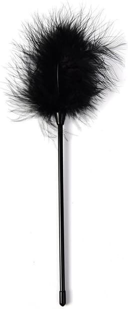 Kietelaar - Veerpluim - Feather tickler - Massageveer - Sensuele accessoire - Streelveer - Strelen - Ontspanningsmassage - Erotische veer - Zwart - 25cm - Jonyx — thumbnail 4