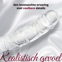 Humery - Realistische Transparante Siliconen Dildo met Zuignap - 20 cm - Maat M - Dildo's - Sex Toy voor Vrouwen en Mannen — thumbnail 3