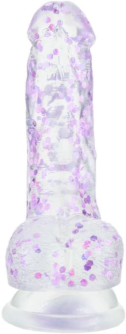 EasyToys Dildo - Glitter Purple - 15 cm — thumbnail 2