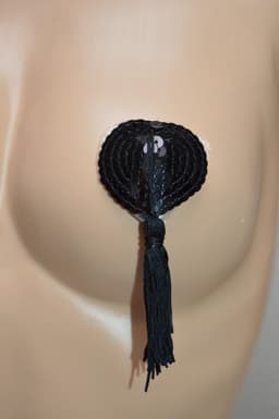 Zwarte Hartvormige Tepelstickers Tepel PlakkerTepelkwastjes Nipple Sticker — thumbnail 3