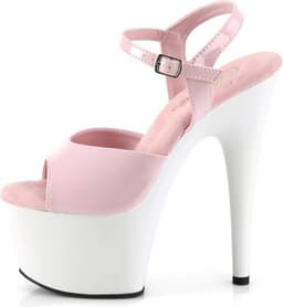 Pleaser - ADORE709 Sandaal met enkelband, Paaldans schoenen - US 11 - 41 Shoes - Roze/Wit — thumbnail 2