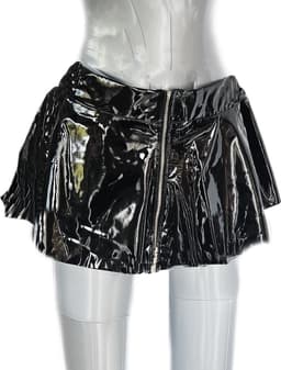 BamBella® - Minirok - S M - LATEX en stof Ultra korte rok - - Sexy Erotische dames fetish kleding - — thumbnail 2