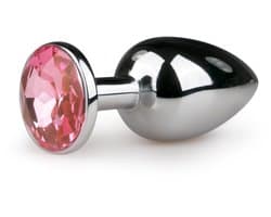 Metalen buttplug Zilver/Roze - S
