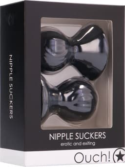 Ouch! Siliconen Knijppomp Zuignappen voor Tepels – Zwart — thumbnail 2