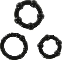 Scala Stay Hard - 3 stuks - Cockring - Zwart — thumbnail 1