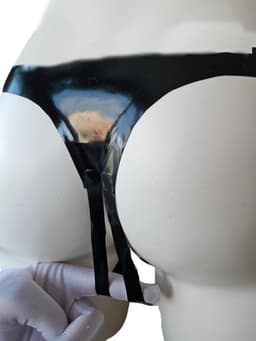 LATEX String L/XL kruisloos Lingerie erotische slip glad rubber — thumbnail 4