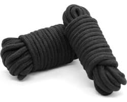 CHPN - Bondagetouw - Touw voor bondage - 2x 10Meter - BDSM spel - Zwart touw - Erotiek - Erotisch spel - Vastbinden - Partner vastbinden - Boeien