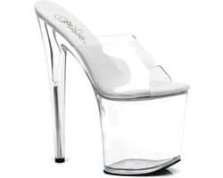 Pleaser - FLAMINGO-801 Muiltjes - Paaldans schoenen - 39 Shoes - Wit
