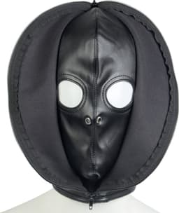 Banoch | Masker Close Up | zwart imitatie leer | Bondage — thumbnail 1