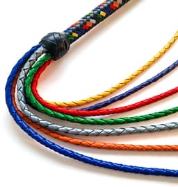 Black Label - Veelkleurige Gevlochten Lederen Flogger — thumbnail 3