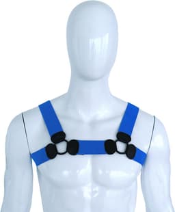 Kiotos - Elastisch Borstharnas - Tuigje - Riemenbody - Blauw - Maat S/M — thumbnail 3