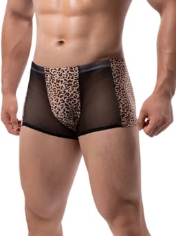 LekkerStout Luipaard Boxershort - Mesh - Bruin - Sexy Herenlingerie | M | ( LS271 ) — thumbnail 1