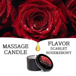 Scarlet Rose & Ebony Essentiële Olie Massagekaars - Hydraterend, Sensuele Ervaring met Schenktuit, Perfect voor Ontspannende Baden & Huidverzorging, Bad Essentials|Romantische Decoratie|Aromatherapie Kaars, Massageoliën voor stellen — thumbnail 5