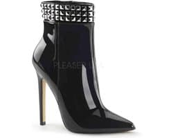 EU 39 = US 9 | SEXY-1006 | 5 Heel Ankle Boot w/Metal Stud Detail, Side Zip