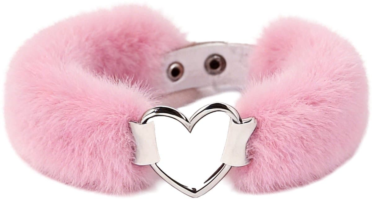 Smart Moves - Love Collar - Kunstbont - Hartvormige Ring - Roze — afbeelding 1