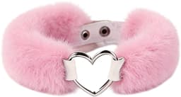 Smart Moves - Love Collar - Kunstbont - Hartvormige Ring - Roze — thumbnail 1