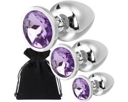 MONA - Anal Plug Set - Staal - Hypoallergeen - Glanzend - S, M, L