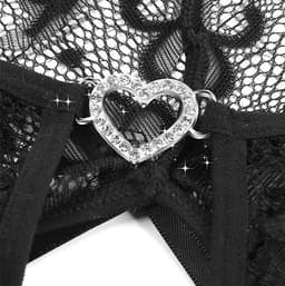 ZOETTT Sexy Teddy met Bloemenkant - Zwart - Maat L - Sexy lingerie - Verleidelijke lingerie — thumbnail 4