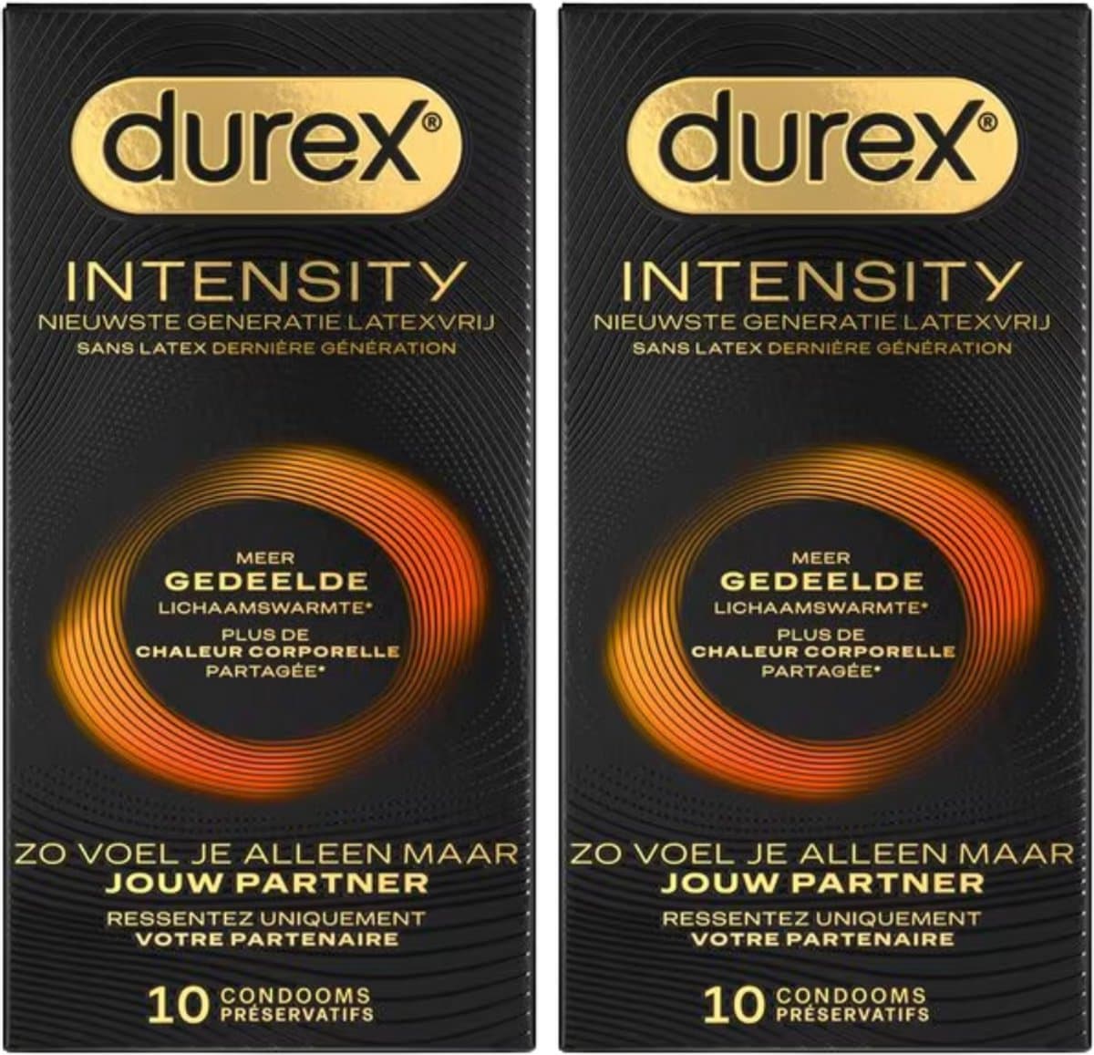 Durex Intensity Condooms - Nieuwste generatie ultradunne, latexvrije condooms voor mannen – Gedeelde lichaamswarmte - 2 x 10 stuks - Voordeelverpakking — afbeelding 1