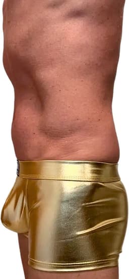 Heren Boxershort Goud - Sexy heren boxershorts erotiek - Trendy clubwear boxer mannen - Sexy men's boxer gold - maat S/M — thumbnail 4