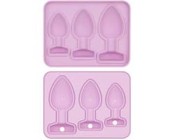 LoveToy - Siliconen IJsblokjesvorm - Buttplug Set - Lila