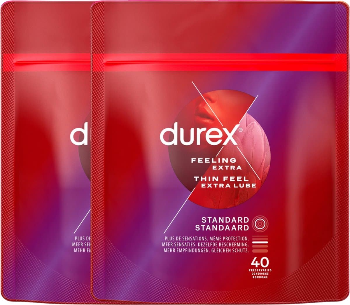 Durex Thin Feel Extra Lube x40 - 2 Stuks - Voordeelverpakking — afbeelding 1